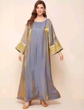 Elegant Arab Long Robe Jalabiya Muslim Saudi Abaya Women Party Dress Ramadan Eid