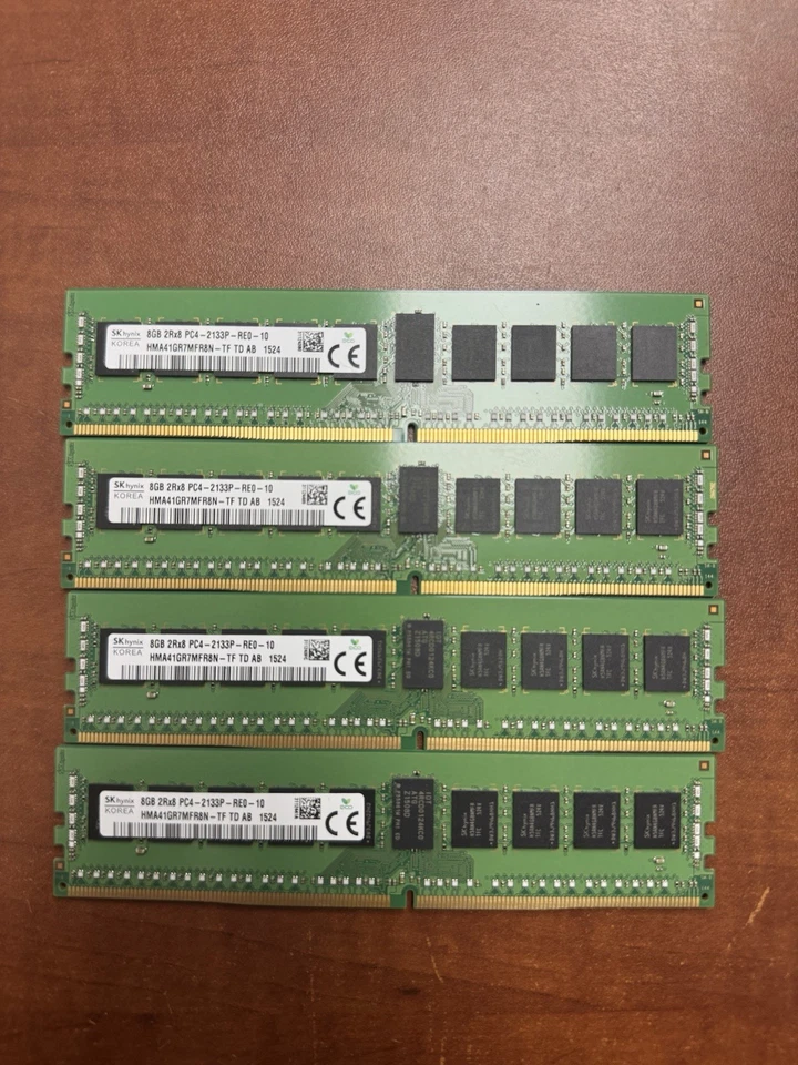 SK Hynix 32GB (4x8GB) 2Rx8 PC4-2133P HMA41GR7MFR8N-TF SERVER RAM RDIMM ECC - Image 1 of 1
