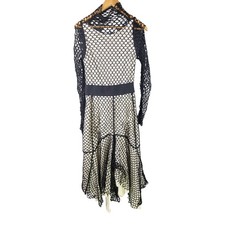 KITX Dress womens 12 Beige Net long sleeve high neck maxidress size 12 AA