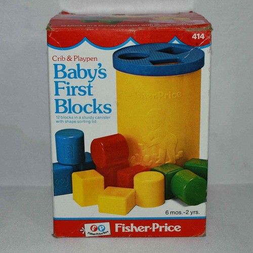 Vintage Fisher Price "Baby's First Blocks" Complete Set 414 With Box 1221!!! - Picture 6 of 9