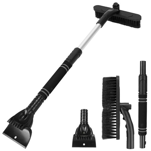 Snow Scraper w/ Large Brush Head, Extendable Ice Scraper and Snow Brush for Car - Picture 3 of 31