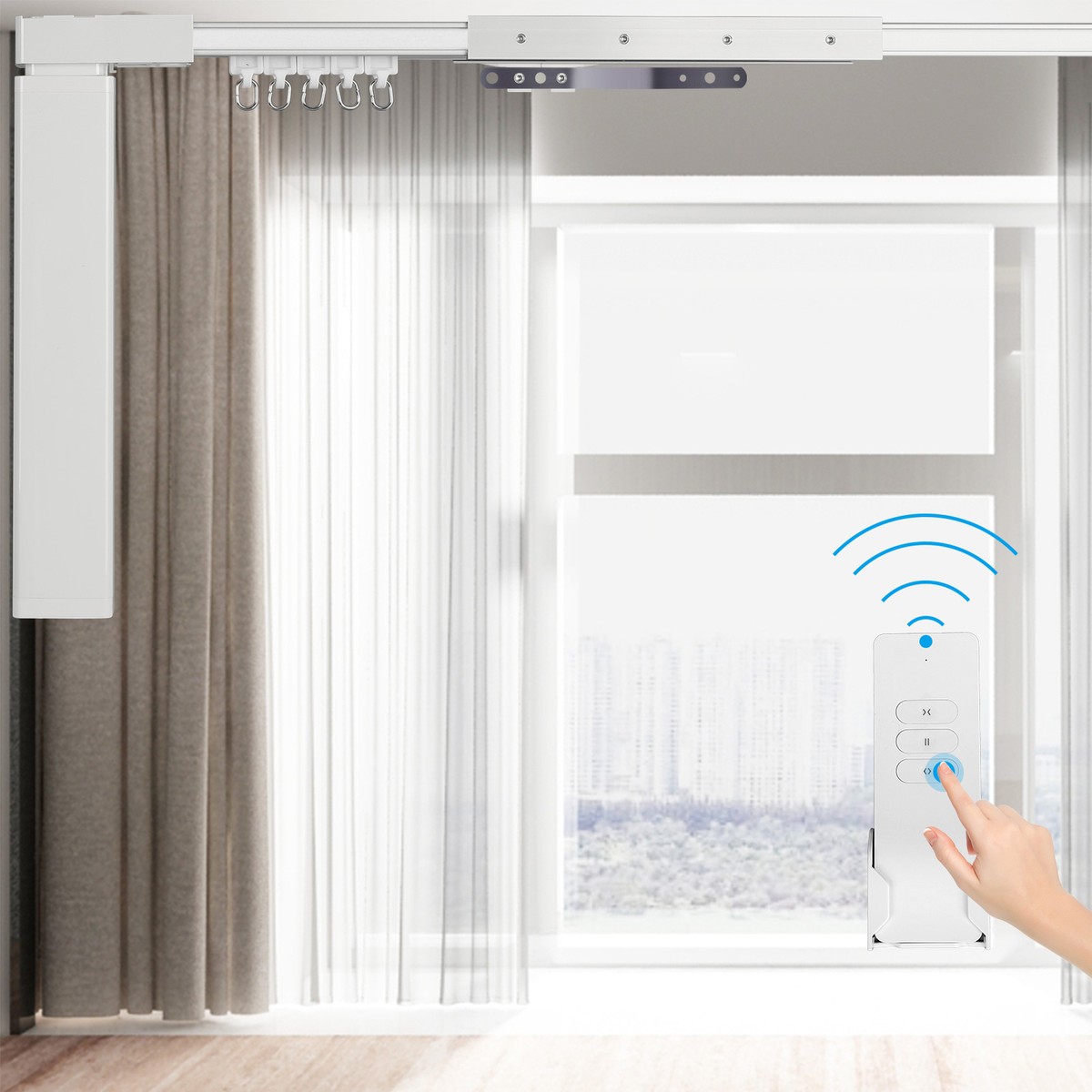 Motorized Curtain Track HomeSupplier Smart Curtains, Remote Control ...