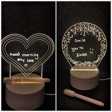 LED customizable message board, erasable writing