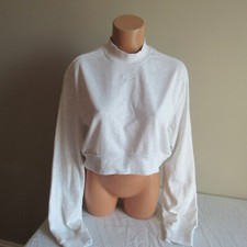 Womens Nike Pullover Crop Mock Neck Sweatshirt Oatmeal XL NWT