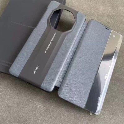 Original Luxury Leather Smart View Flip Case Cover For Huawei Mate50 RS Porsche