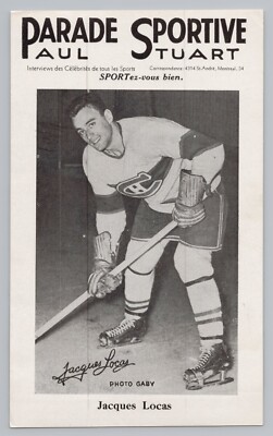 JACQUES LOCAS  1943-48  PARADE SPORTIVE  MONTREAL CANADIENS   RARE..