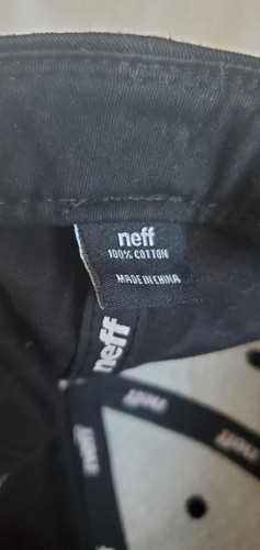 Neff Baseball Cap Flat Brim Snapback Embroidery Hat Cap Tie Dye Black - Picture 10 of 10