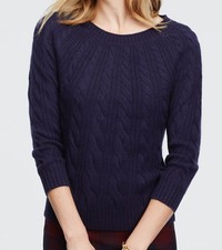 NWT Ann Taylor Cashmere Cable Knit Sweater Size XS