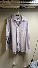 Chaps Ralph Lauren Blue/ Red Striped Button Down L/S Shirt Mens Sz 16 1/2 34/35