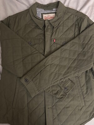 Levi's Quilted Stretch Pocket Shacket Jacket Men's Size XL Green