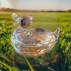 VTG Jeanette 1950's Clear Glass Duck Trinket/Candy Dish#234