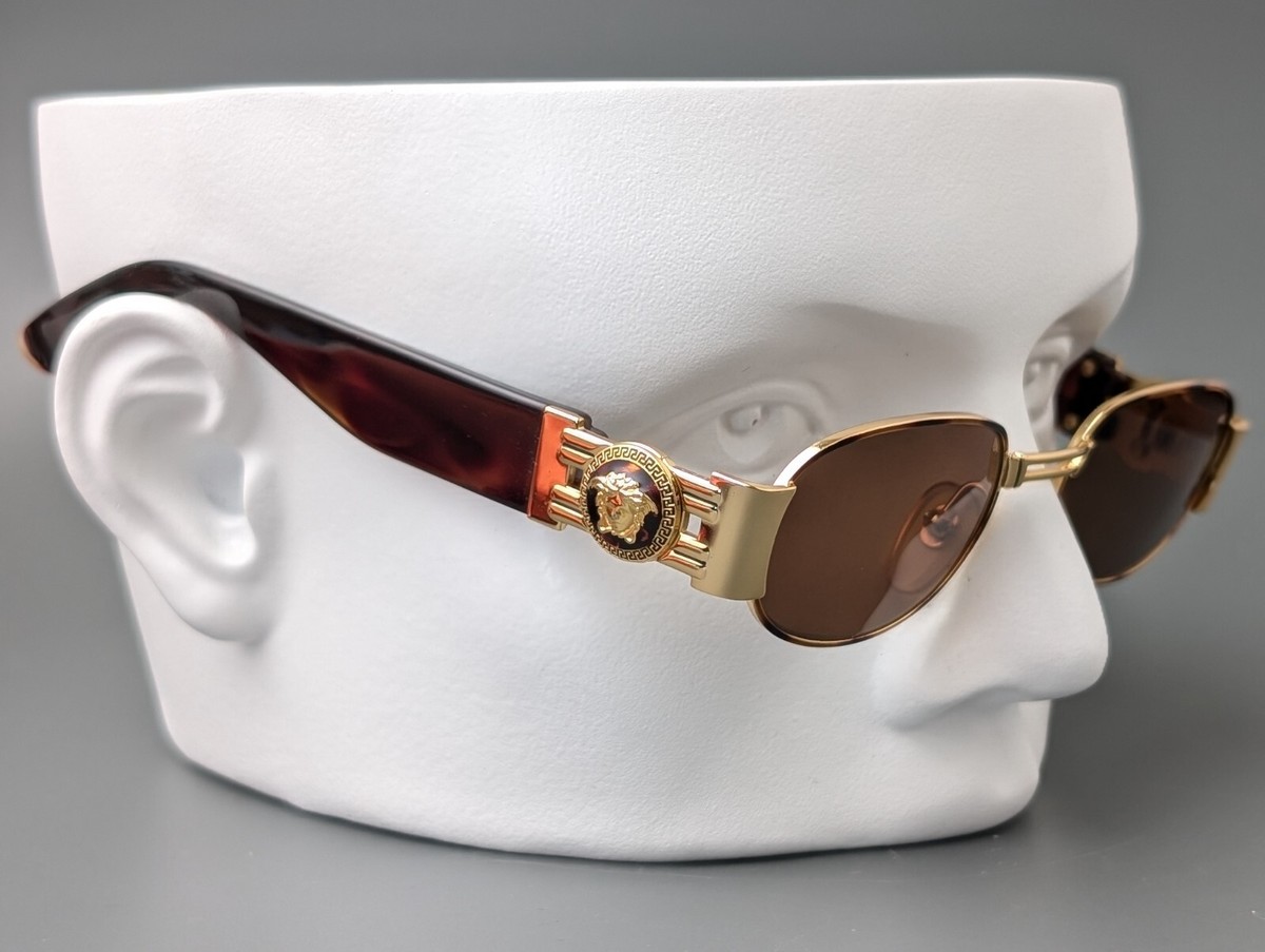 希少 VERSACE sunglasses clear ゴールド vintage 80s Versace