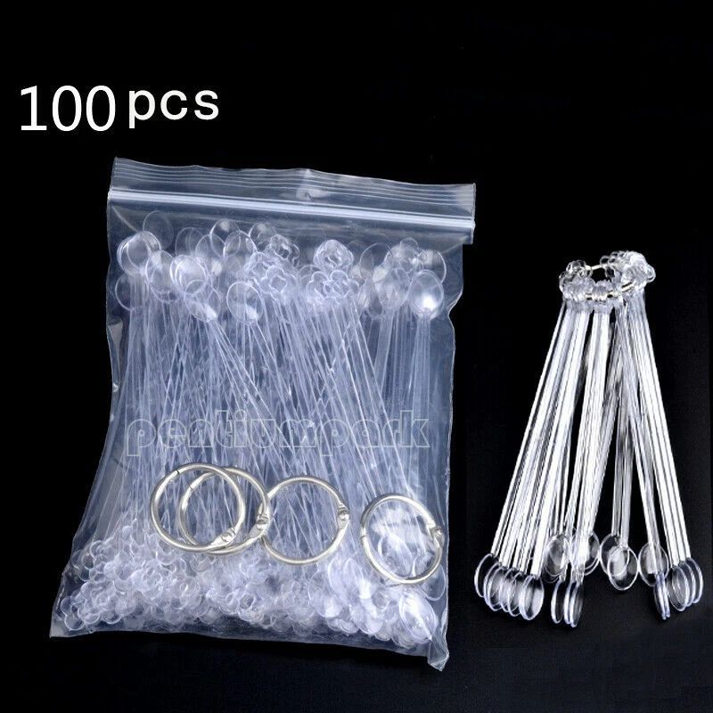 100 Pcs False Nail Art Spoon Display Wheel Polish Practice Gel Color Tip Stick  - Image 4 of 4