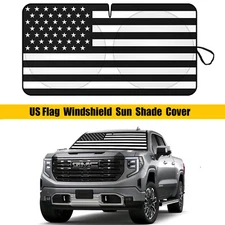For GMC Sierra 1500 Large US Flag Car Windshield Sun Shade Shield Cover Visor
