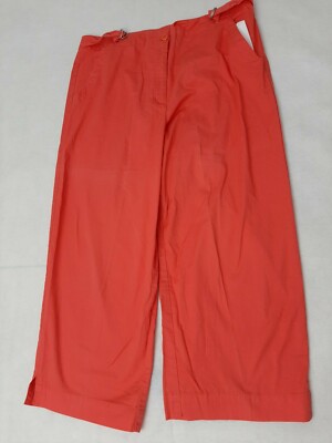 Kim Rogers Lt Coral cotton Spandex Stretch Pull On Capri Pants suze 14 cropped