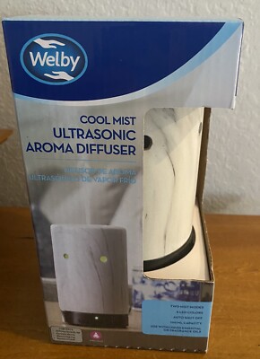 WELBY Cool Mist Ultrasonic Aroma Diffuser - White/Black NIB
