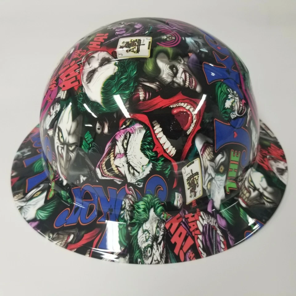 NEW FULL BRIM Hard Hat custom hydro dipped in THE JOKER HAHA FULL COLOR SICK NEW - Image 2 of 4