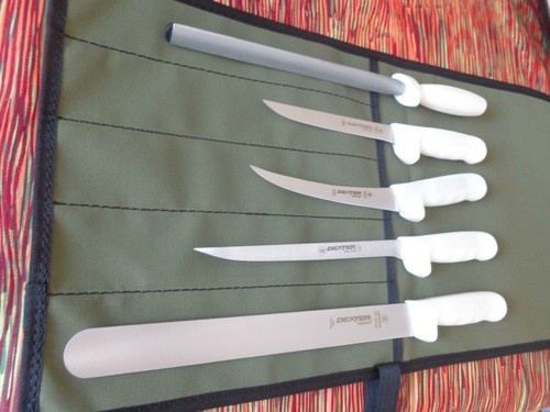DEXTER RUSSELL SANISAFE 6 PCE PREMIUM FISHING PACKAGE AUSSIE CANVAS WRAP - Picture 7 of 10