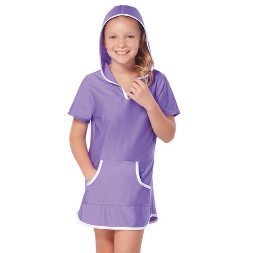 Free Country Girls's Swim Mesh Hooded Kangaroo Coverup - Picture 14 of 15