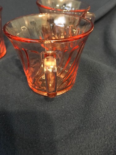 fortecrisa mexico Pink Depresdion Swirled Glass Cups. Set Of Four. - Picture 4 of 5