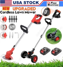 Cordless Electric Weed Lawn Eater Edger Yard Grass String Trimmer Cutter Mower