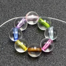 200 Mixed Color Acrylic Smooth Round Bead 8mm Spacer "Bead in Bead" inside-Color