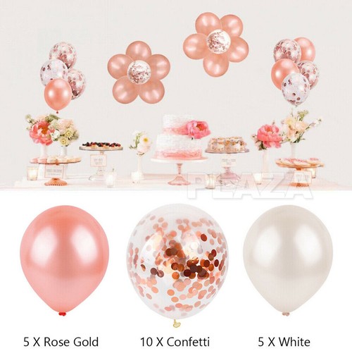 40pcs Rose Gold Confetti Balloons For Birthday Marriage Party Decoration GIFT AU - Picture 8 of 12