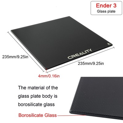 Creality Ender 3 Glass Bed Upgraded 3D Printer Tempered Glass Plate Build