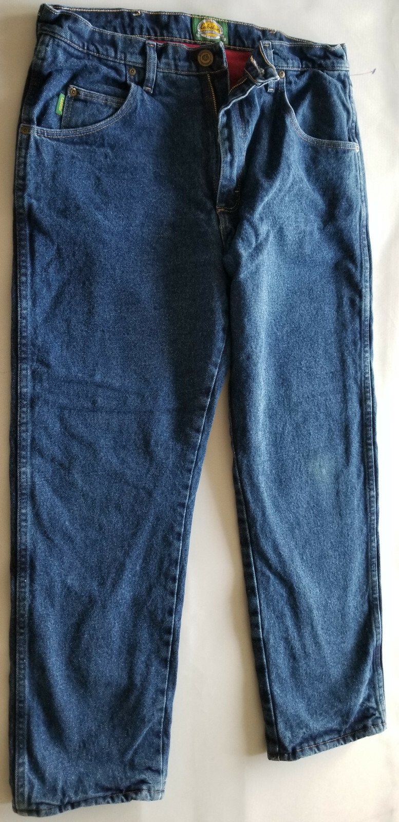 CABELA'S Men Fleece Insulated Classic Fit Cotton Denim Jean 34x30