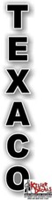 (TEXA-14-2) 20"x3" VERT. CALCOMANÍA DE GASOLINA TEXACO NEGRA CON CONTORNO LATA DE ACEITE BOMBA DE GAS