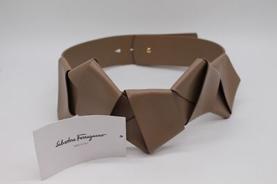 $750 Salvatore Ferragamo NUTMEG BRAIDED CALF Leather Belt Size 70 $750 Salvatore Ferragamo NUTMEG BRAIDED CALF Leather Belt  main image 2