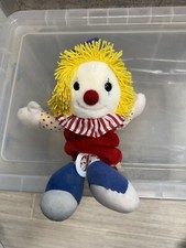 Vintage Dakin Red White Blue With Yellow Hair Pull Musical Clown Nonworking