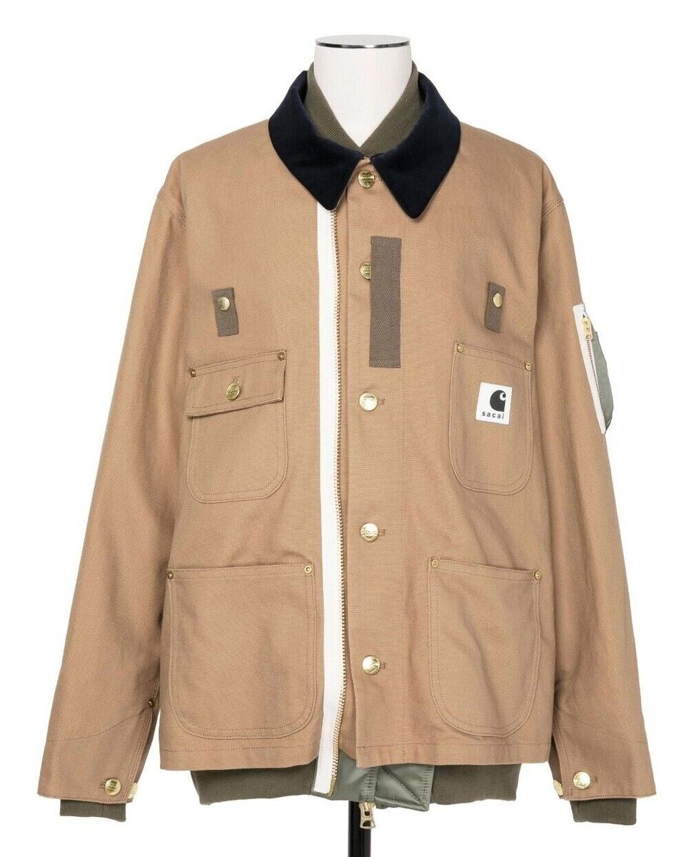 Carhartt x sacai Canvas x MA-1 Jacket 3colors Black Beige Light