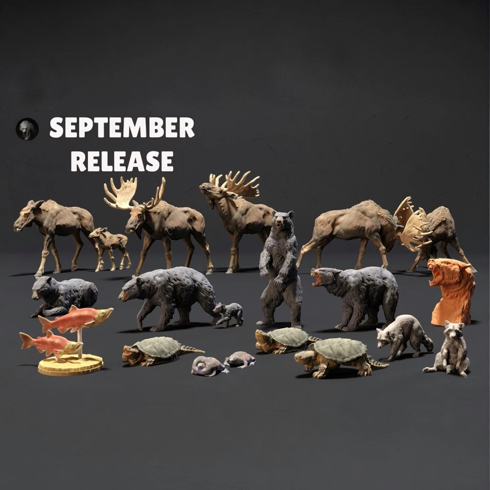 3DRIFTER Tiere des Nordens Figuren 1:18 Miniaturen unbemalt 1/18 Diorama Modellbau