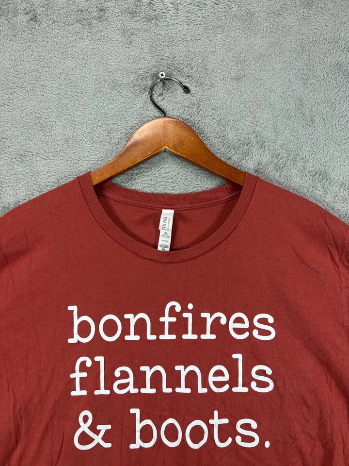 Bella Mujer 2XL Hogueras Franelas Botas Camiseta Rojo Ladrillo Gráfico 100% Algodón Foto 3 de 4