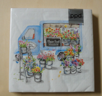 20 Servietten Blumen Verkaufswagen 1 Packung Ovp FrüHling Motivservietten Letzte