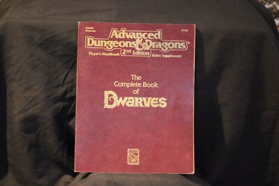 AD&D 2nd Edition 1991 First Printing The Complete Book of Dwarves