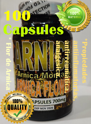 Arnica, flor de arnica, Arnica montana, Arnika  100% Natural Herbal Caps !!!