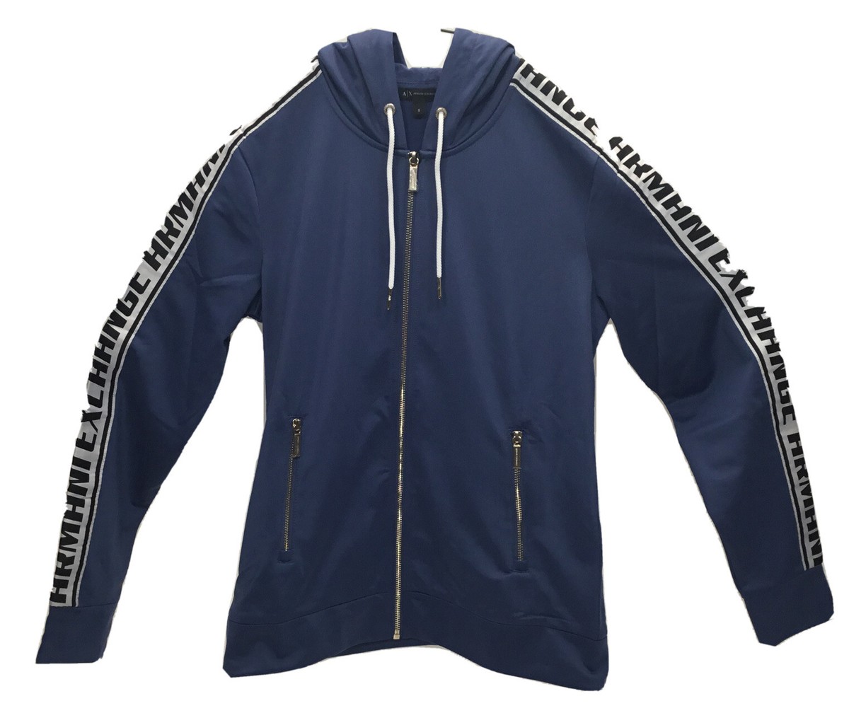 トップス 00s Armani Exchange Border Zip Hoodie $110 Armani Exchange Hooded Zip-Up Sweater With Logo Tape