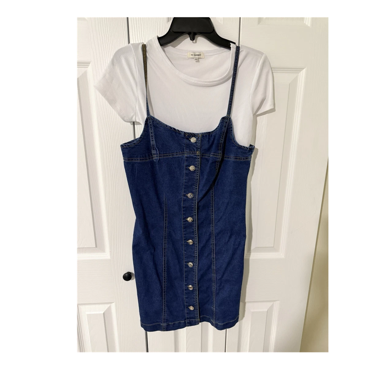 white christmas dresses Mimi Sleeveless A-Line Denim Mini Dress Medium Wash Small main image 1