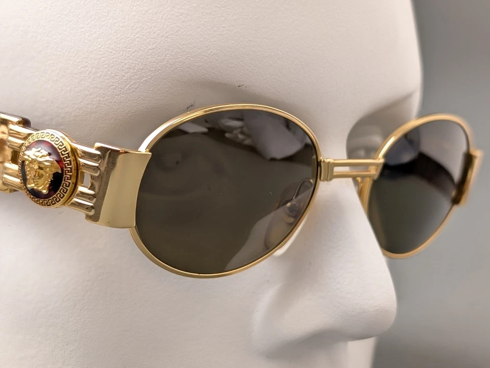 Gafas de sol GIANNI VERSACE Mod.S71 col 030 dorado marrón Medusa años 90 vintage Foto 3 de 4