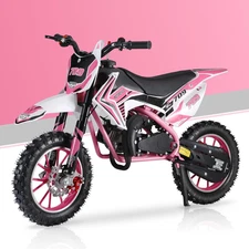 49Cc 2-Stroke Gas Power Motocross Dirt Bike for Kids - Front Rear Disc Brakes, M