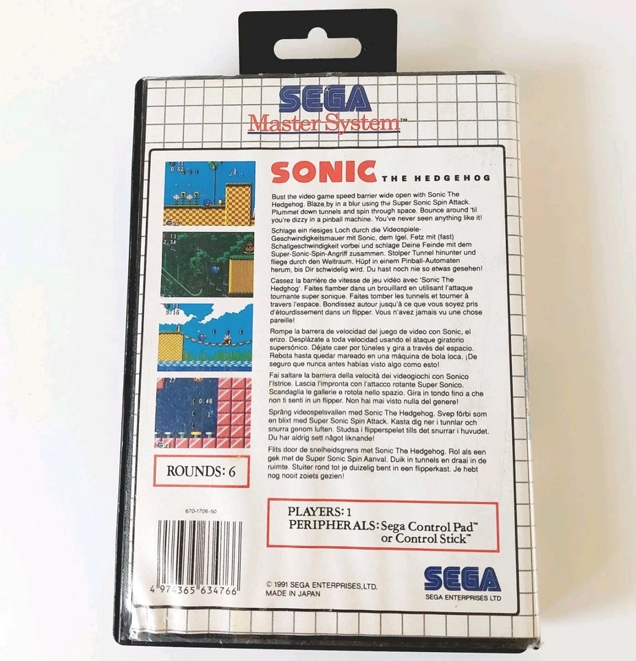 Sega Master System SONIC THE HEDGEHOG Game PAL Blue Label | Complete  - Image 2 of 4