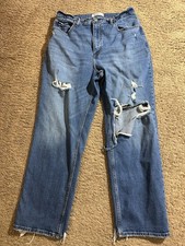 Abercrombie Fitch Ankle Straight Ultra High Rise Women Jeans Size 32/14L Curve