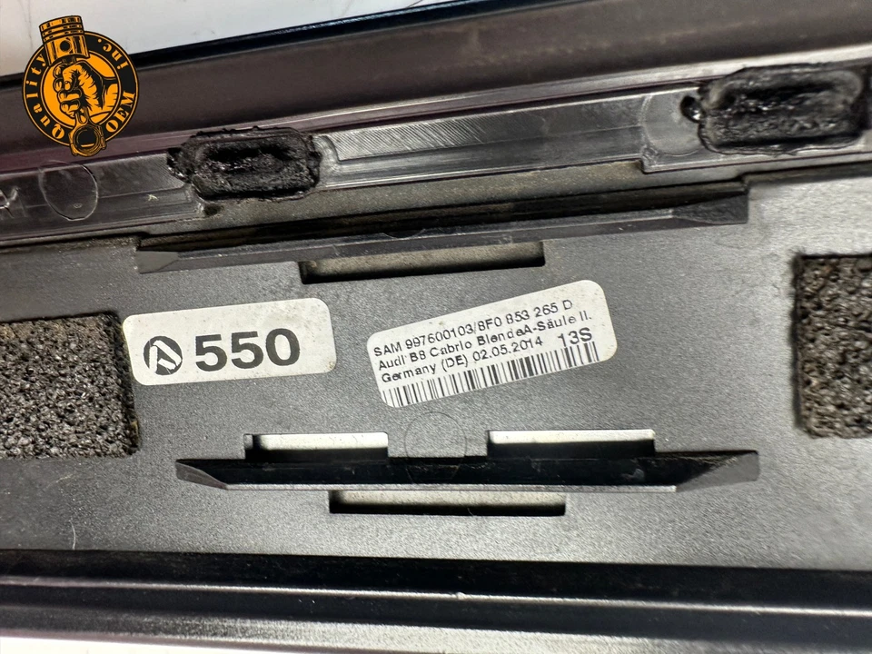 AUDI A5 S5 2010-2017 CONVERTIBLE DELANTERO IZQUIERDO UN PILAR MOLDURA PARABRISAS OEM Foto 3 de 4