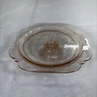 Vintage Indiana Glass Federal Madrid Buff Pink 10.25" Pedestal Cake Plate