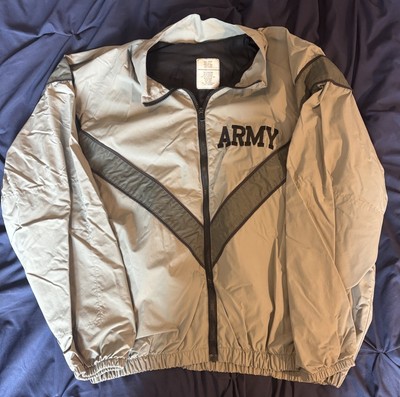 US Army IPFU Jacket Large Regular Gray Black PT Physical Fitness 