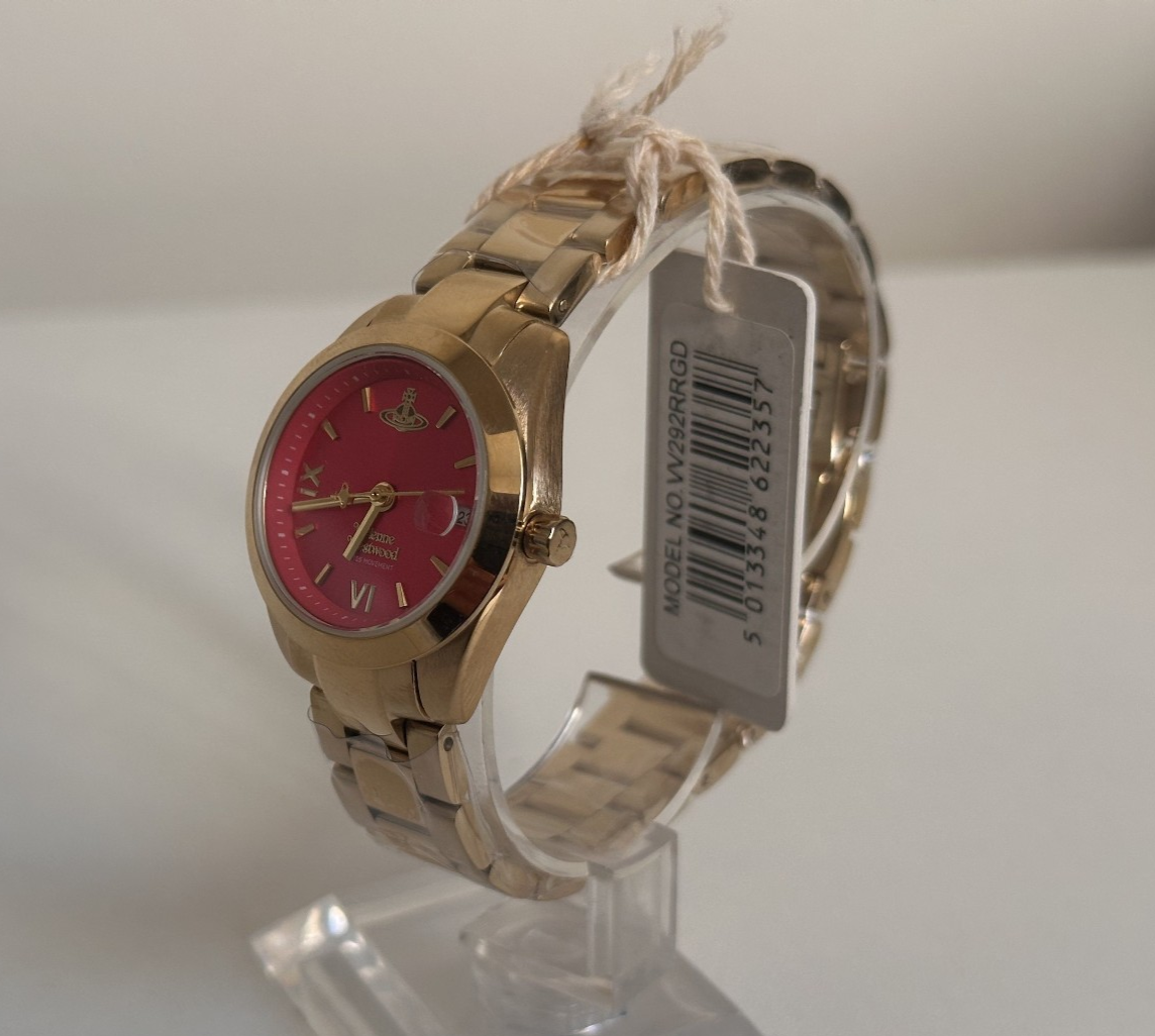 vivienne westwood fenchurch vv292rrgd red dial gold s/steel 28mm