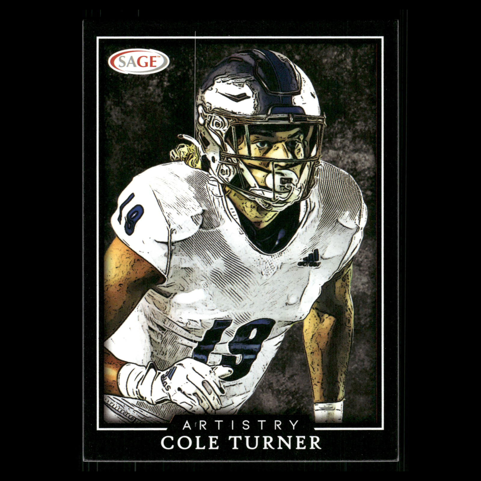 Cole Turner #40 2022 SAGE Artistry Black Nevada Wolf Pack Football Card NFL
