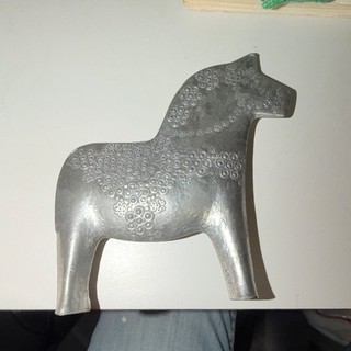 Vintage TPB Tinn Norway Pewter Dala Horse Handstøpt Folk Souvenir